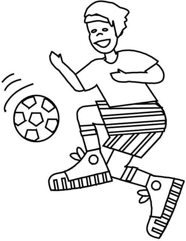 Coloring Book Games For Boys
 A Boy with Perfect Ball Handling on Soccer Game Coloring