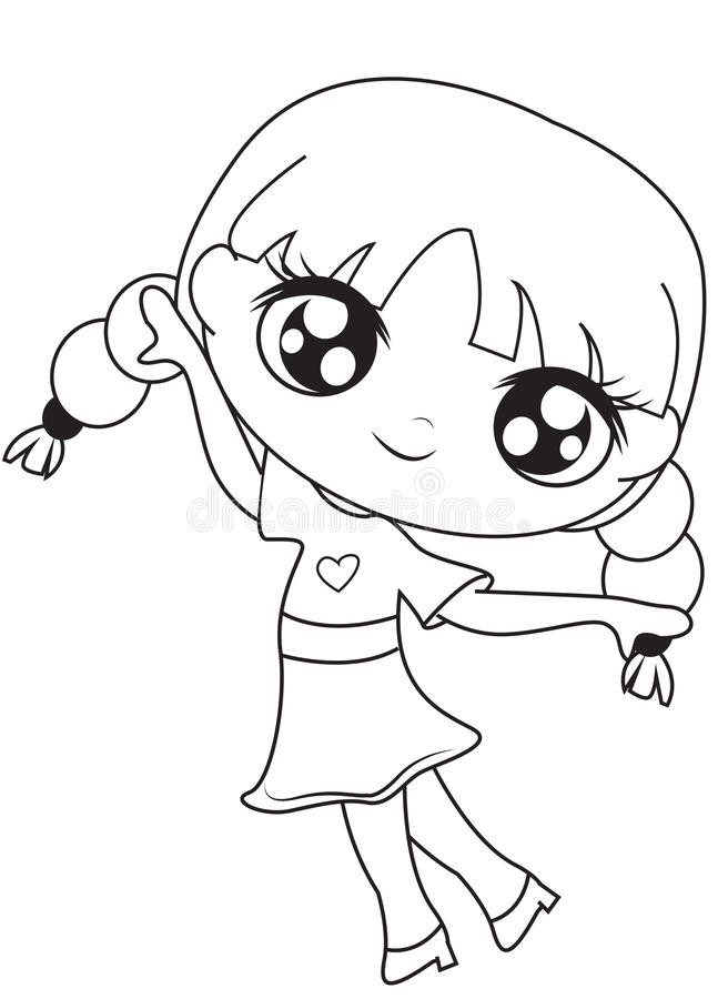 Coloring Book Pages For Girls
 Smiling girl coloring page stock illustration