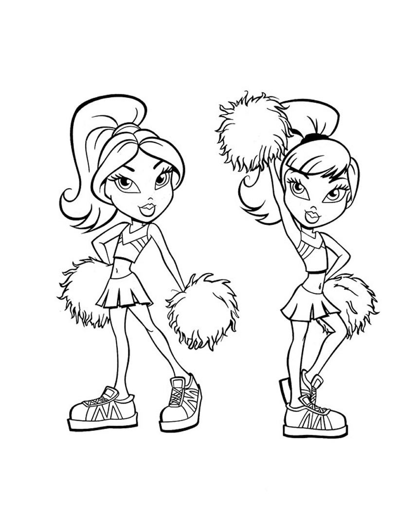 Coloring Books For Girls
 Bratz pom pom girls coloring pages Hellokids