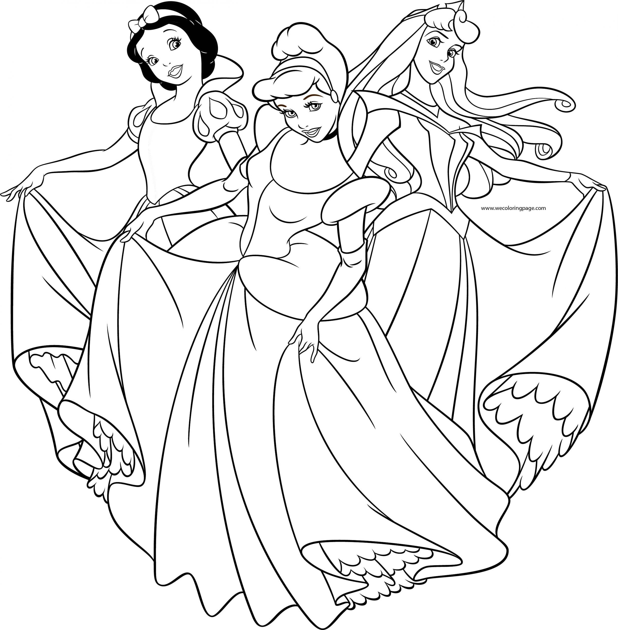 Coloring Pages Disney For Girls
 Disney Princess Girls Pose Coloring Page