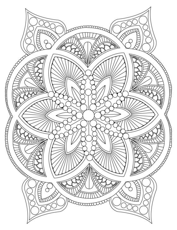 Coloring Pages For Adults To Print
 Abstract Mandala Coloring Page for Adults Digital Download
