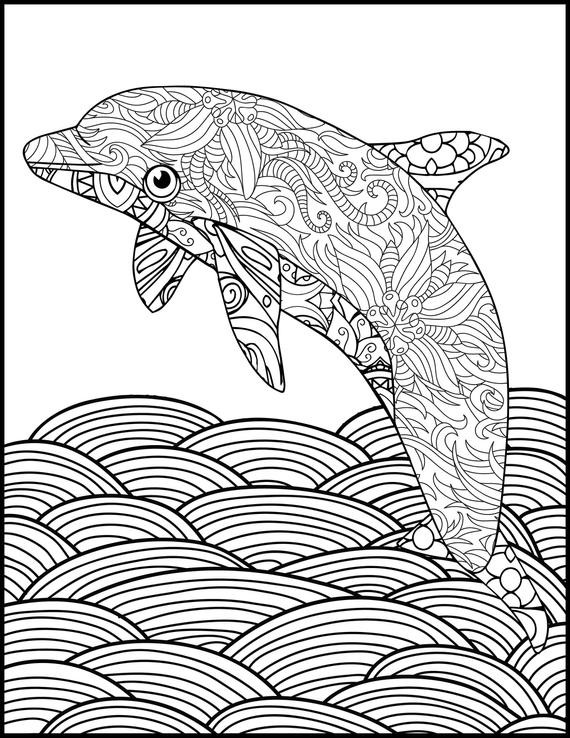 Coloring Pages For Adults To Print
 Printable Coloring Page Adult Coloring Page Dolphin