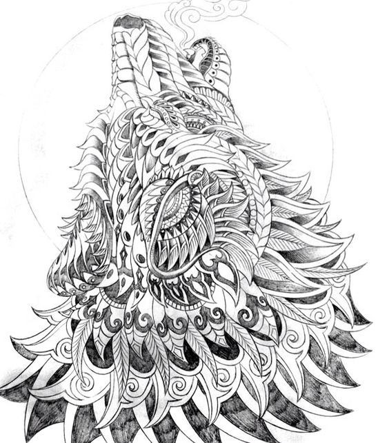 Coloring Pages For Adults Wolf
 28 best Zentangle images on Pinterest