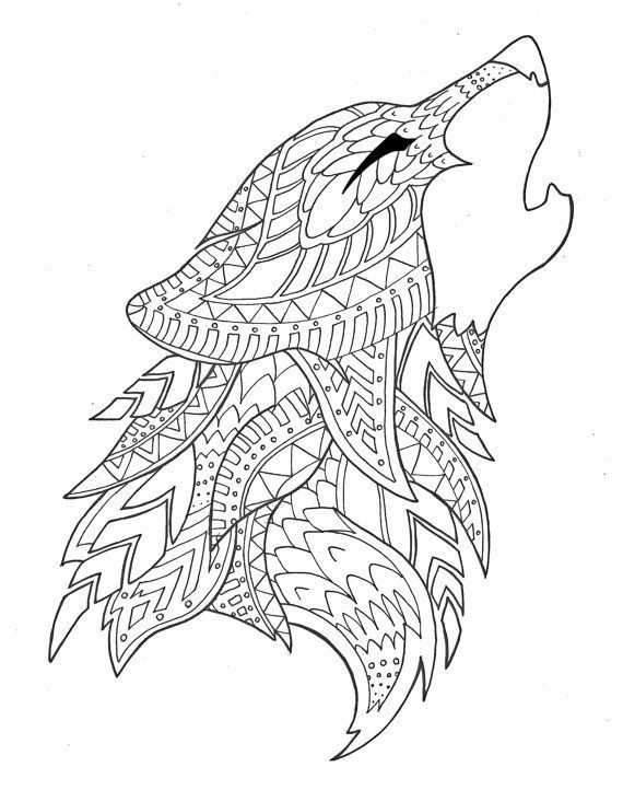 Coloring Pages For Adults Wolf
 wolf coloring page Adult Coloring Book
