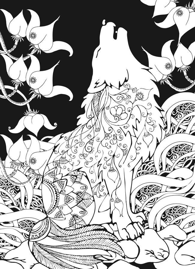 Coloring Pages For Adults Wolf
 wolf coloring page for adults