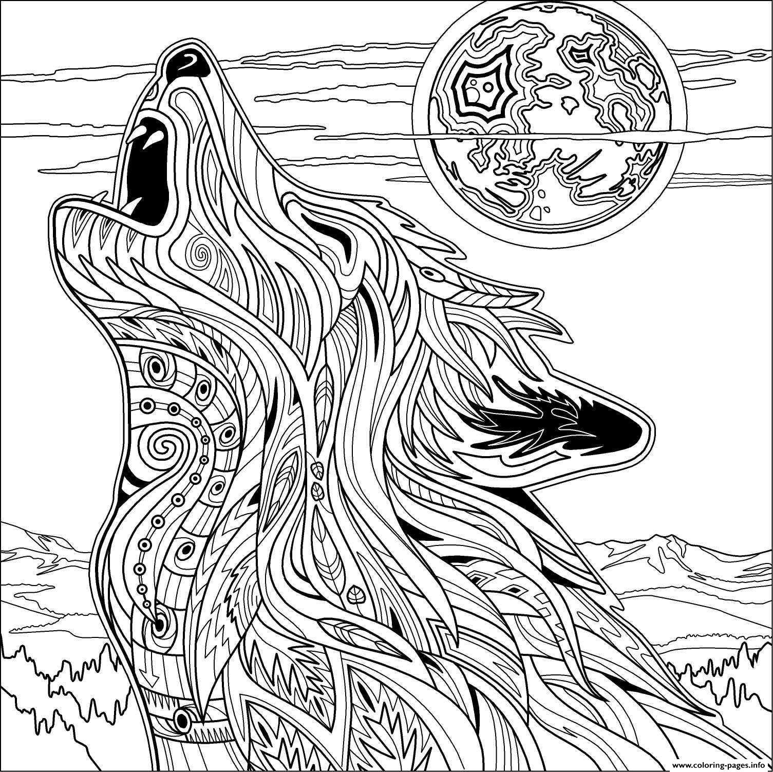 Coloring Pages For Adults Wolf
 Wolf For Adult Coloring Pages Printable