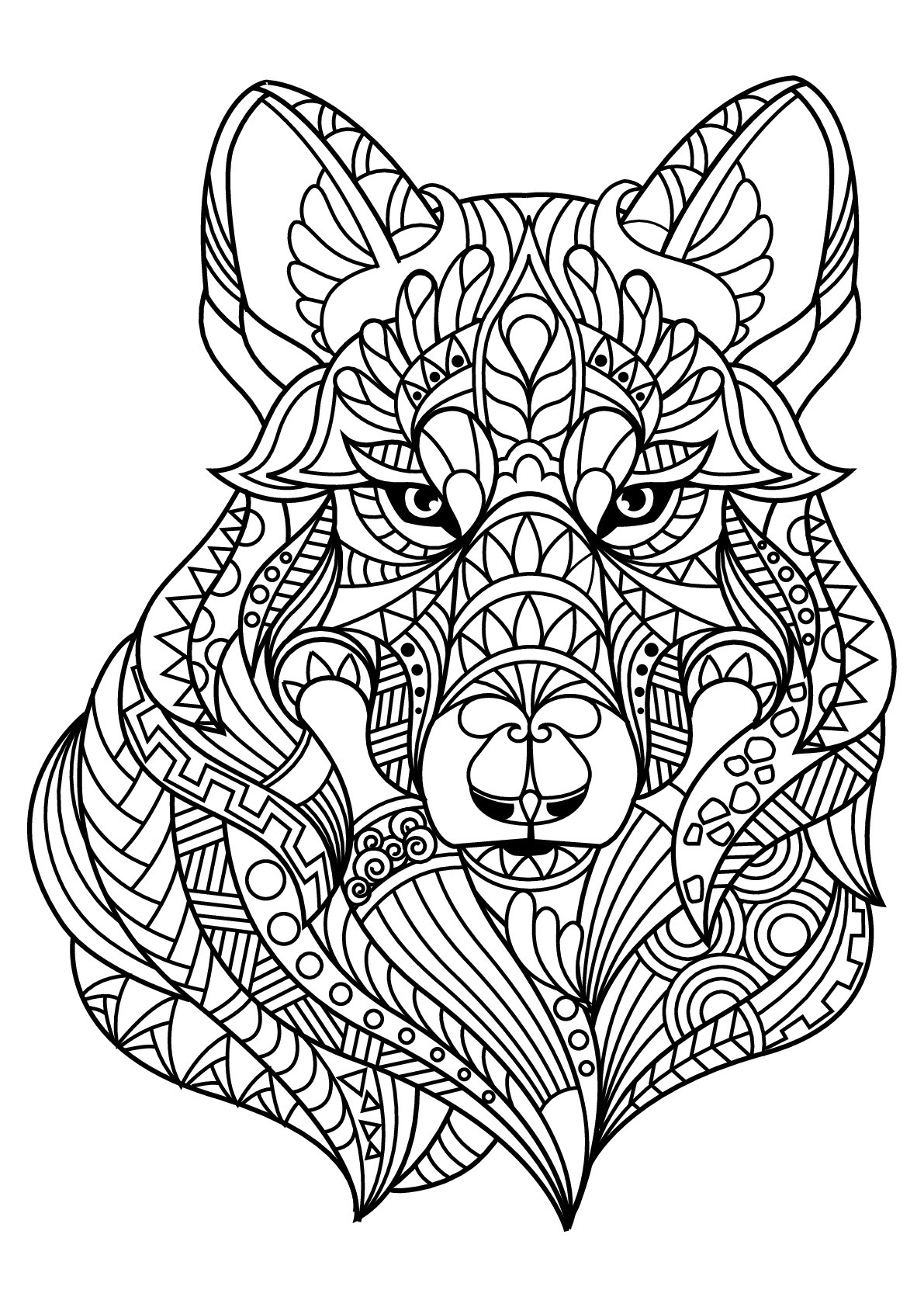 Coloring Pages For Adults Wolf
 Free book wolf Wolves Adult Coloring Pages