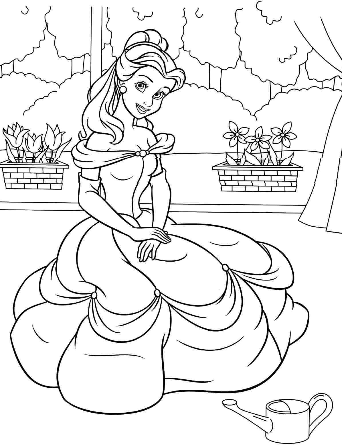 Coloring Pages For Girls Princess
 Disney Princess Belle Coloring Pages For Girls
