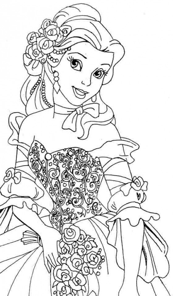 Coloring Pages For Girls Princess
 Get This Belle Coloring Pages Disney Princess for Girls
