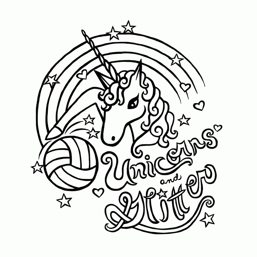 Coloring Pages For Girls Unicorn
 Unicorn Rainbow Coloring Pages Coloring Home