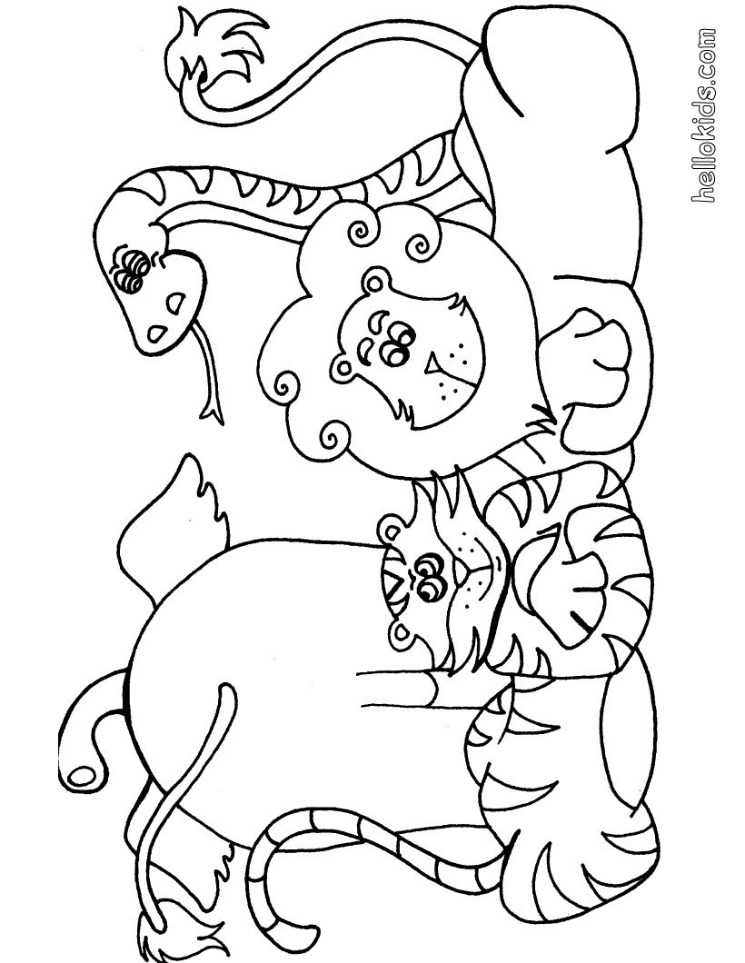 Coloring Pages For Kids Animals
 Wild animal coloring pages Hellokids