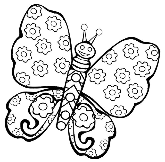 Coloring Pages For Kids Butterflies
 Butterfly Coloring Pages