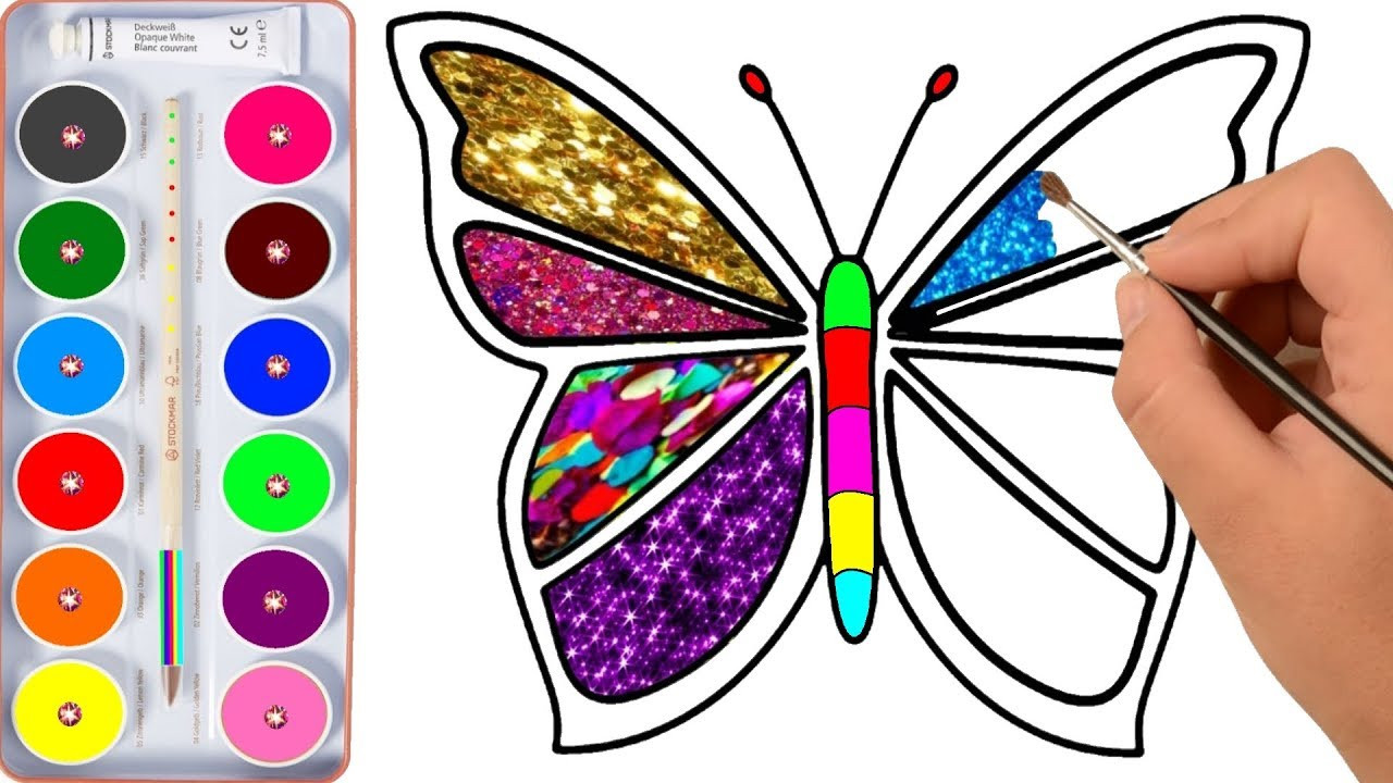 Coloring Pages For Kids Butterflies
 Drawing for Kids Butterfly And Many