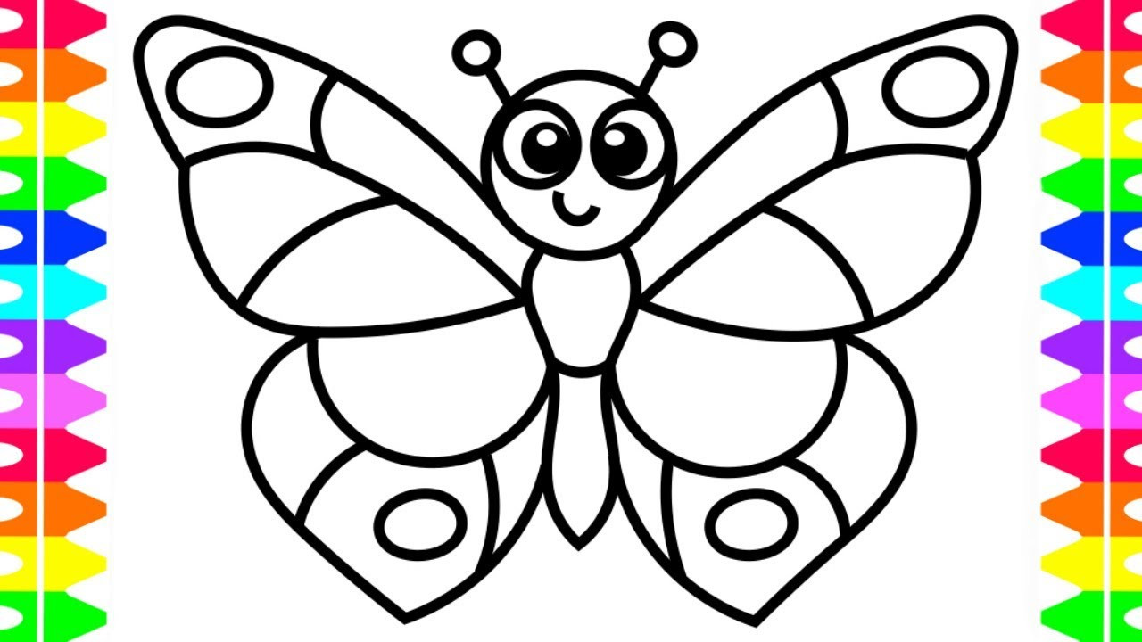 Coloring Pages For Kids Butterflies
 LEARN HOW TO DRAW A BUTTERFLY EASY COLORING PAGES FOR
