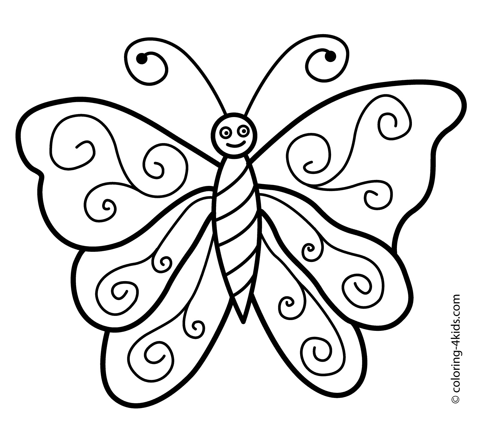 Coloring Pages For Kids Butterflies
 Free Pic Butterfly Simple In Black N White For