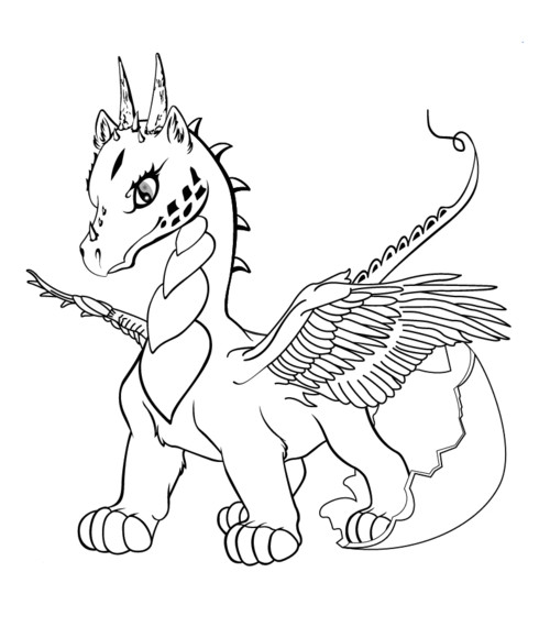 Coloring Pages For Kids Dragons
 Baby Dragon Coloring page