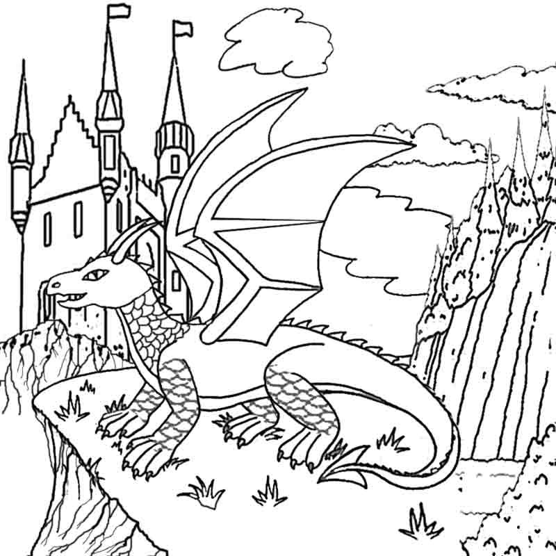 Coloring Pages For Kids Dragons
 Fantasy Dragon Coloring To Print And Color In