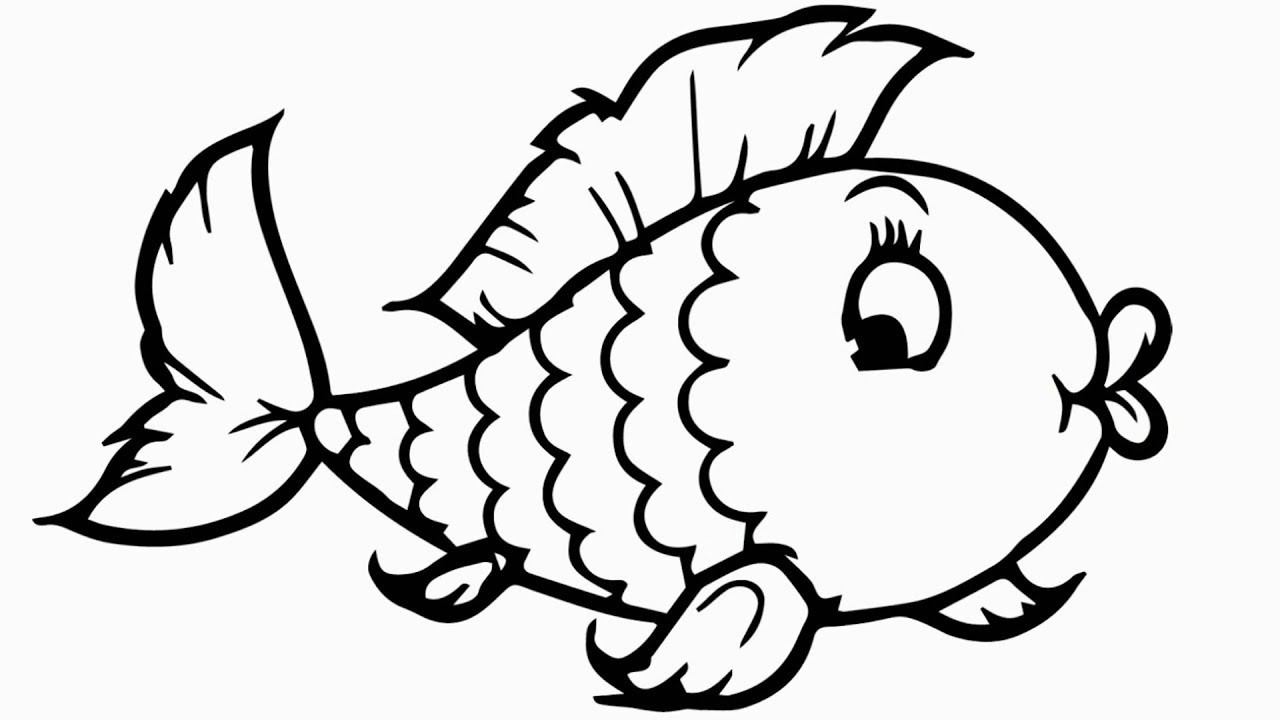 Coloring Pages For Kids Fish
 Rainbow Fish Drawing Coloring Pages For Children How