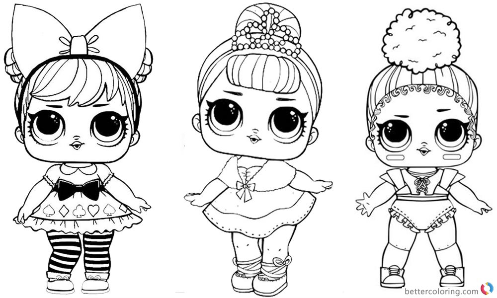 Coloring Pages For Kids Lol Dolls
 LOL Coloring Pages three dolls Free Printable Coloring Pages