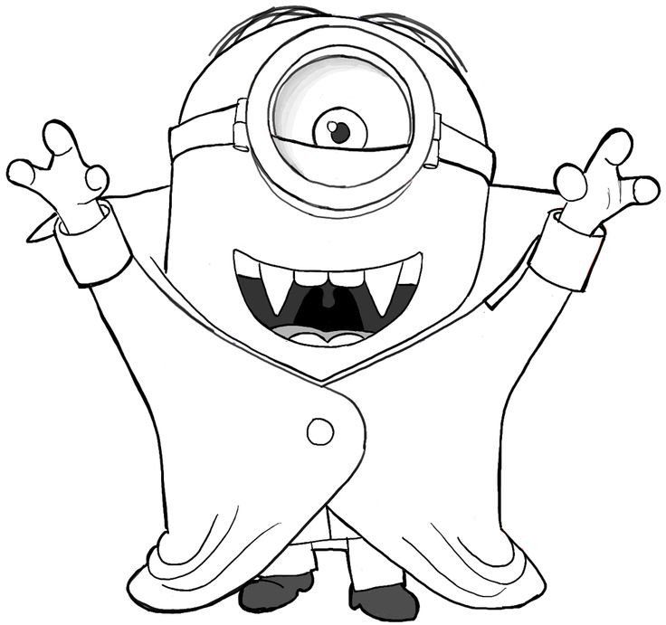 Coloring Pages For Kids Minion
 Finished Drawing of Stuart the Minion as a Vampire