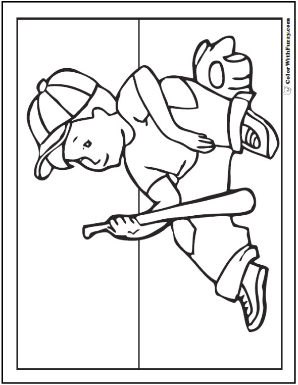 Coloring Pages For Little Boys
 Baseball Coloring Pages Customize And Print PDF