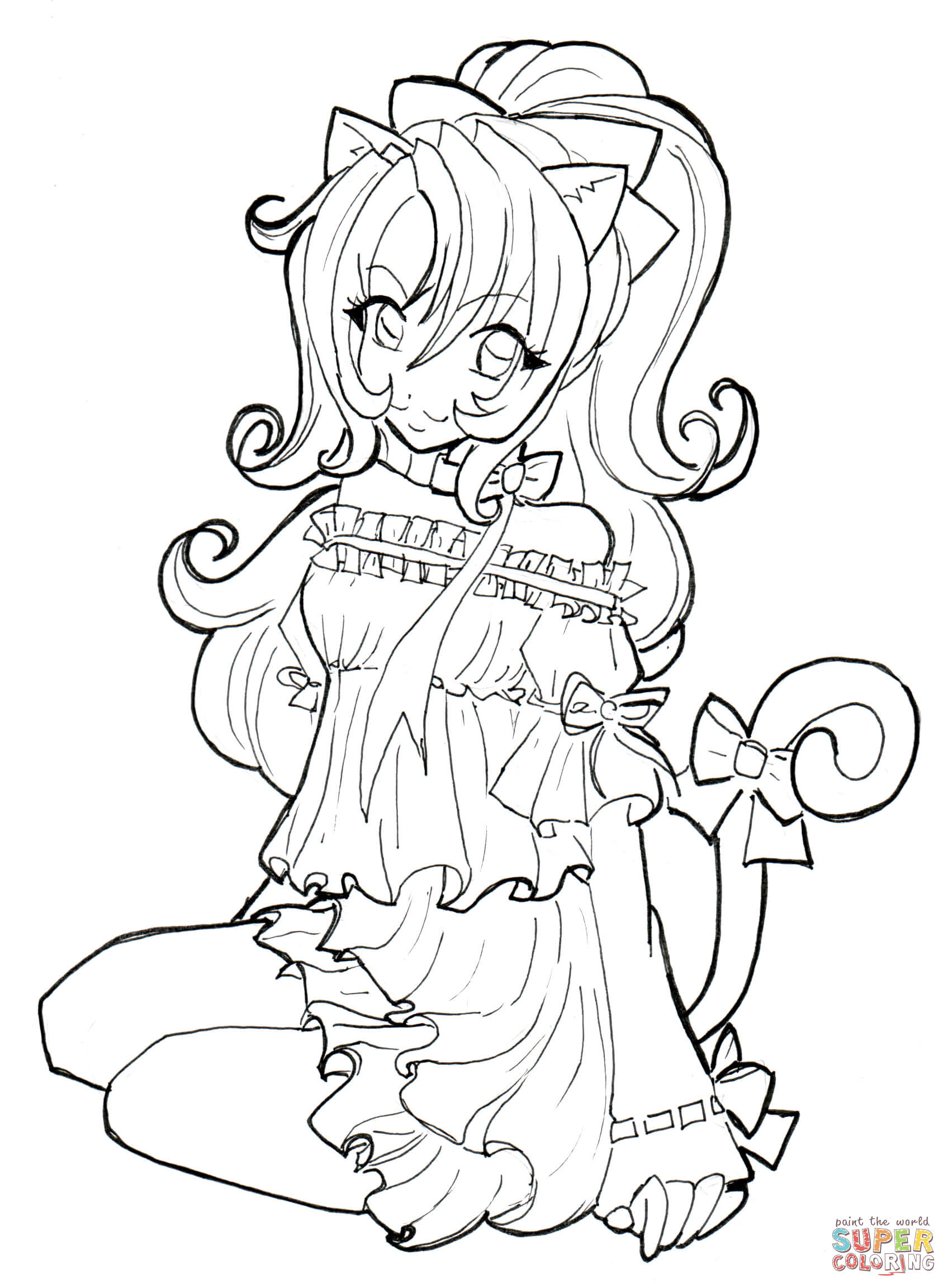 Coloring Pages Girls
 Cat Girl coloring page