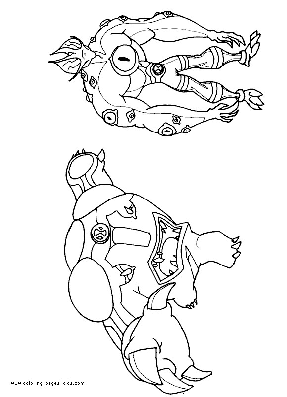 Coloring Pages Kids.Com
 Ben 10 coloring page of Wildmut and Eye Guy