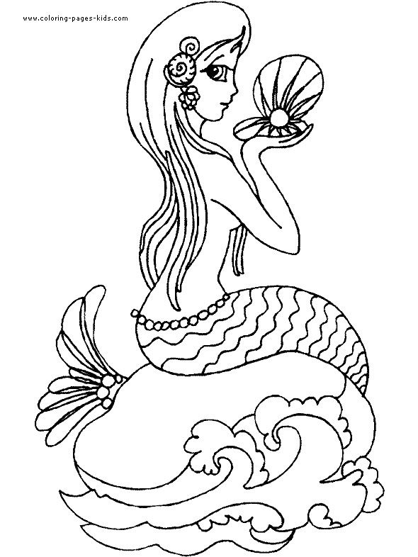 Coloring Pages Kids.Com
 Mermaid color page Coloring pages for kids Fantasy