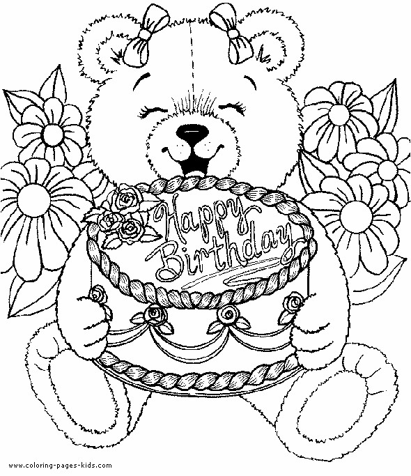 Coloring Pages Kids.Com
 Birthday color page Coloring pages for kids Holiday