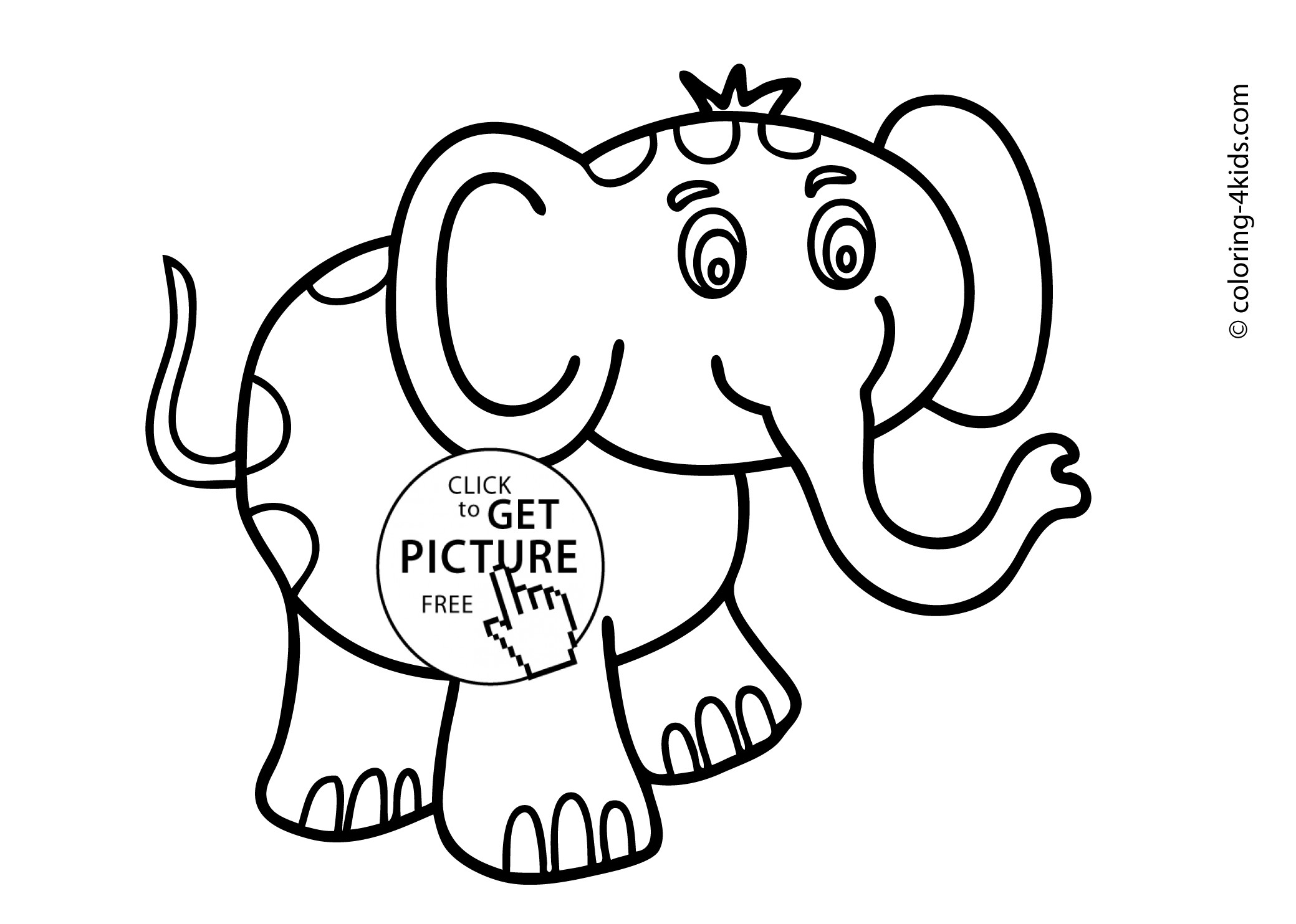 Coloring Pages Of Animals For Kids
 Elephant Animals coloring pages for kids printable free