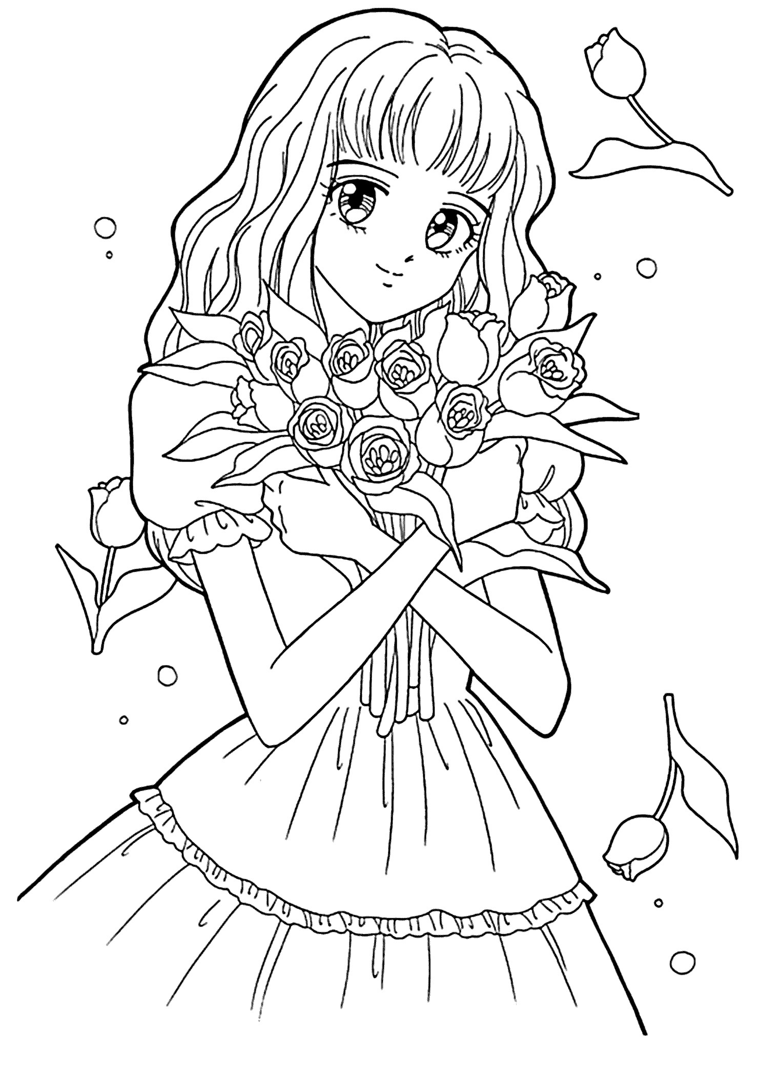 Coloring Pages Of Anime Girls
 Anime Coloring Pages For Kids Coloring Home
