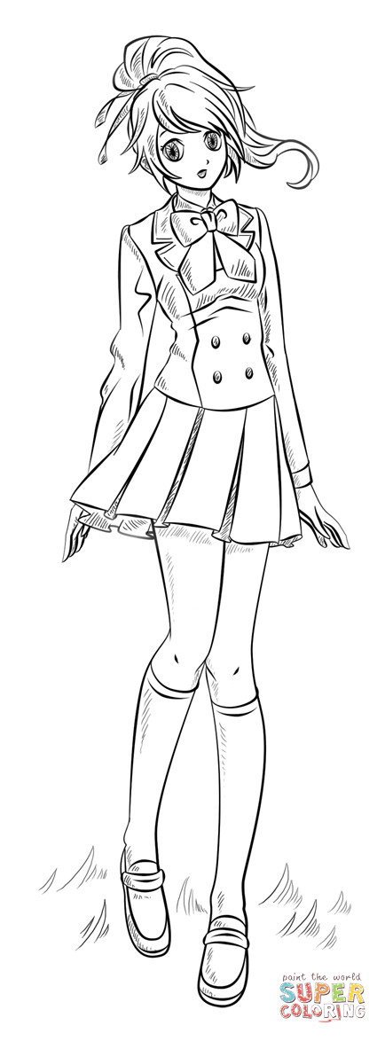 Coloring Pages Of Anime Girls
 Anime Girl coloring page