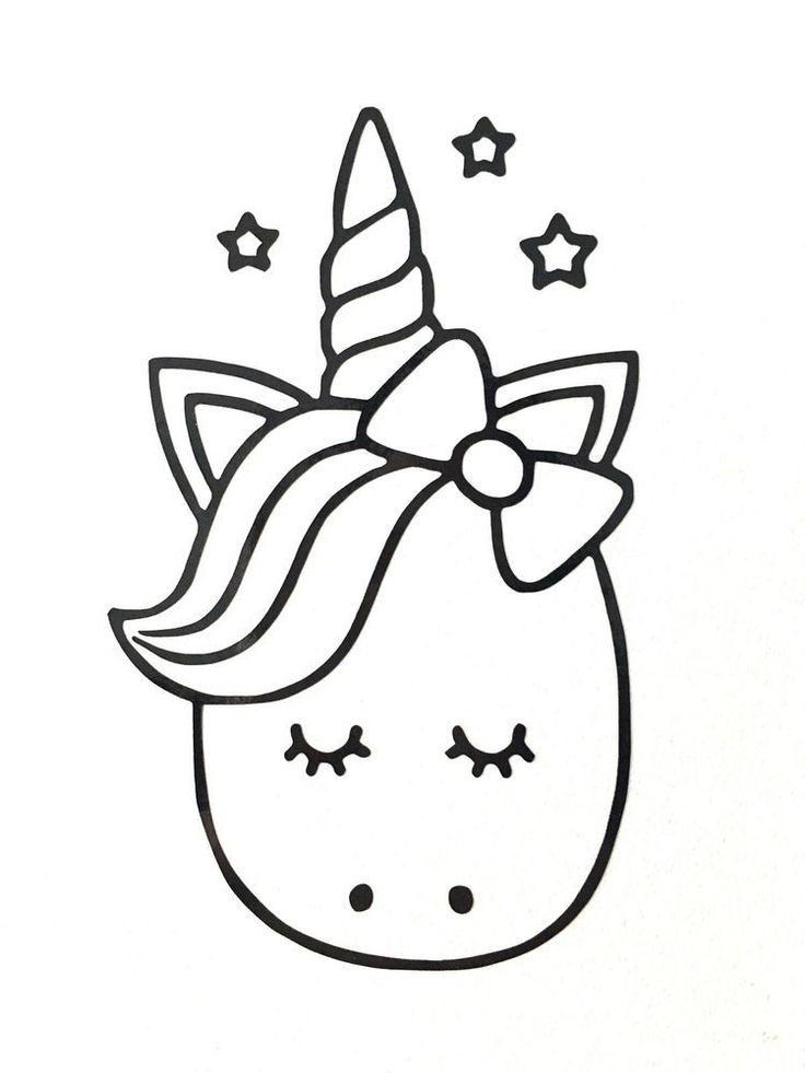 Coloring Pages Of Cute Baby Unicorns
 Cute Cartoon Unicorn Vinyl Decal Sticker Various Colours