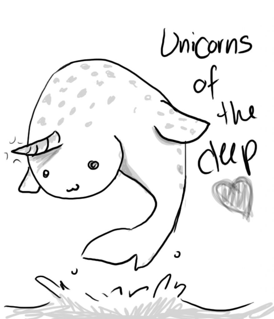 Coloring Pages Of Cute Baby Unicorns
 Narwhal Is The Unicorn The Deep Sea Coloring Page