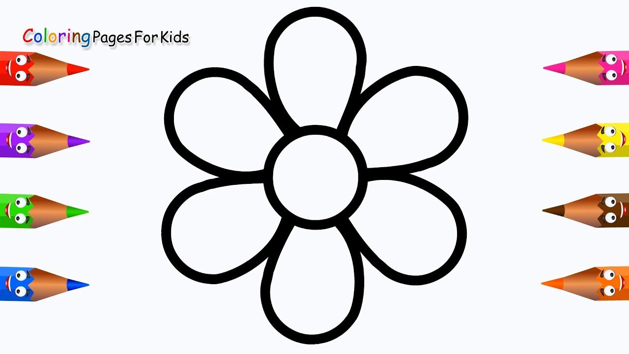 Coloring Pages Of Flowers For Kids
 How To Draw Flower Coloring pages For Kids Children