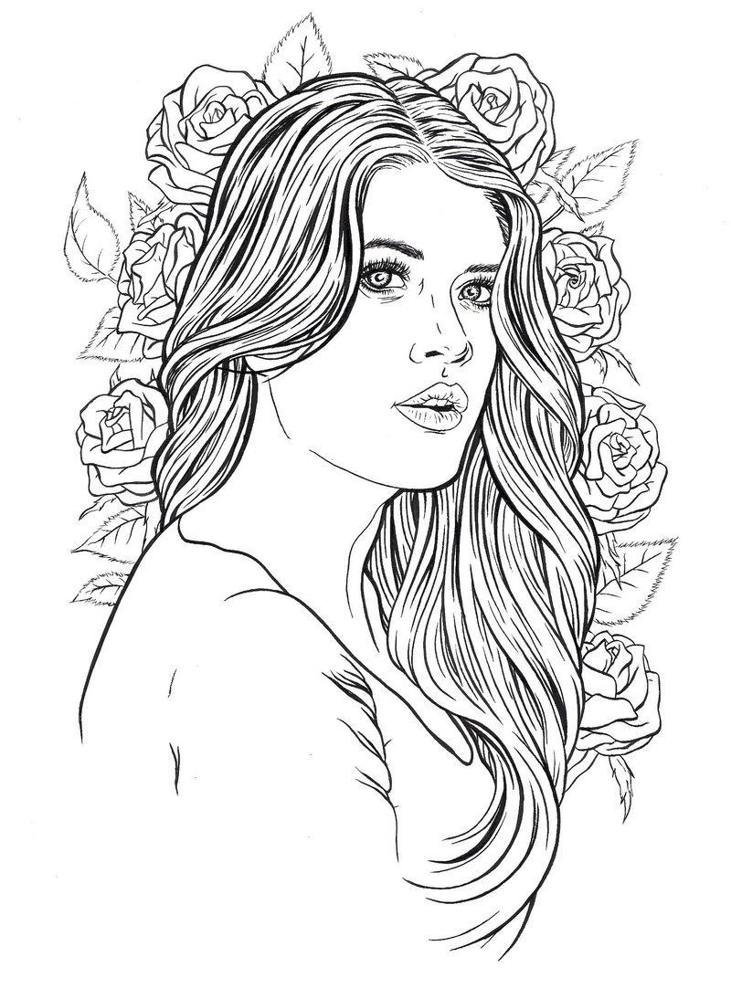 Coloring Pages Of Girls For Adults
 Beautiful lady