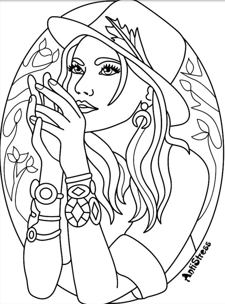 Coloring Pages Of Girls For Adults
 889 best Beautiful Women Coloring Pages for Adults images