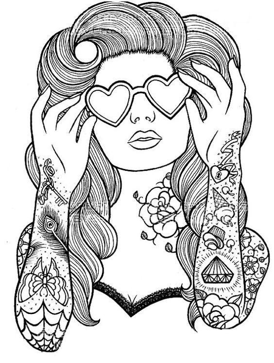 Coloring Pages Of Girls For Adults
 Pin by Colory on People－Adult coloring pages