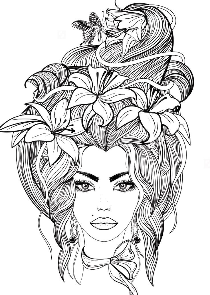 Coloring Pages Of Girls For Adults
 794 best Beautiful Women Coloring Pages for Adults images