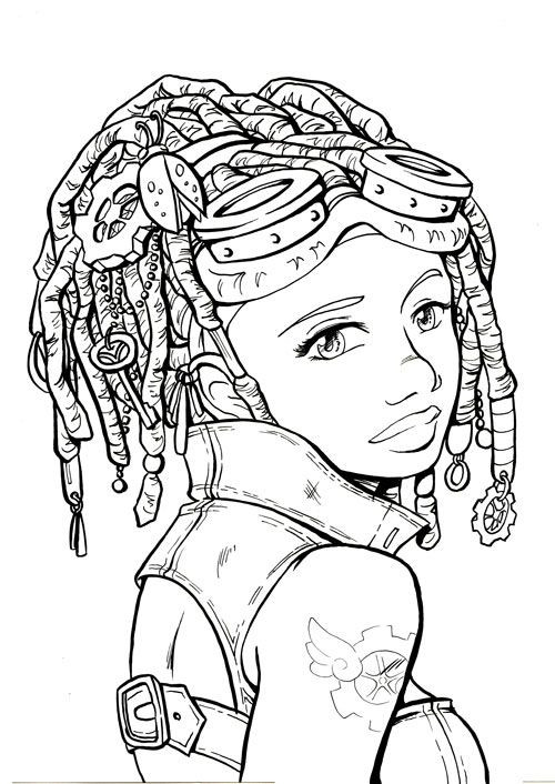 Coloring Pages Of Girls For Adults
 SteamGirl by Sally Jane Thompson