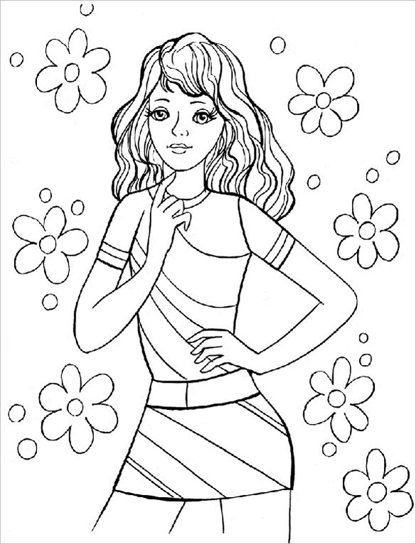 Coloring Sheet For Girls
 20 Teenagers Coloring Pages PDF PNG