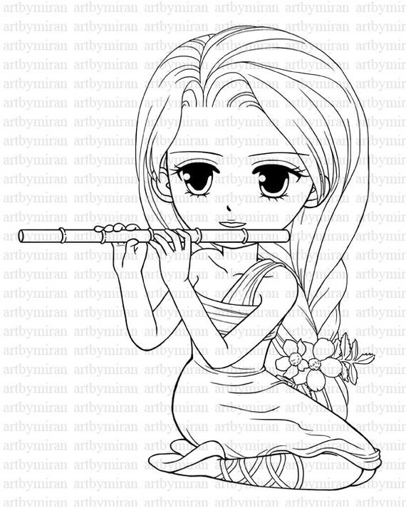 Coloring Sheet For Girls
 Digi Stamp Serenade Pretty Girl Coloring page Big by