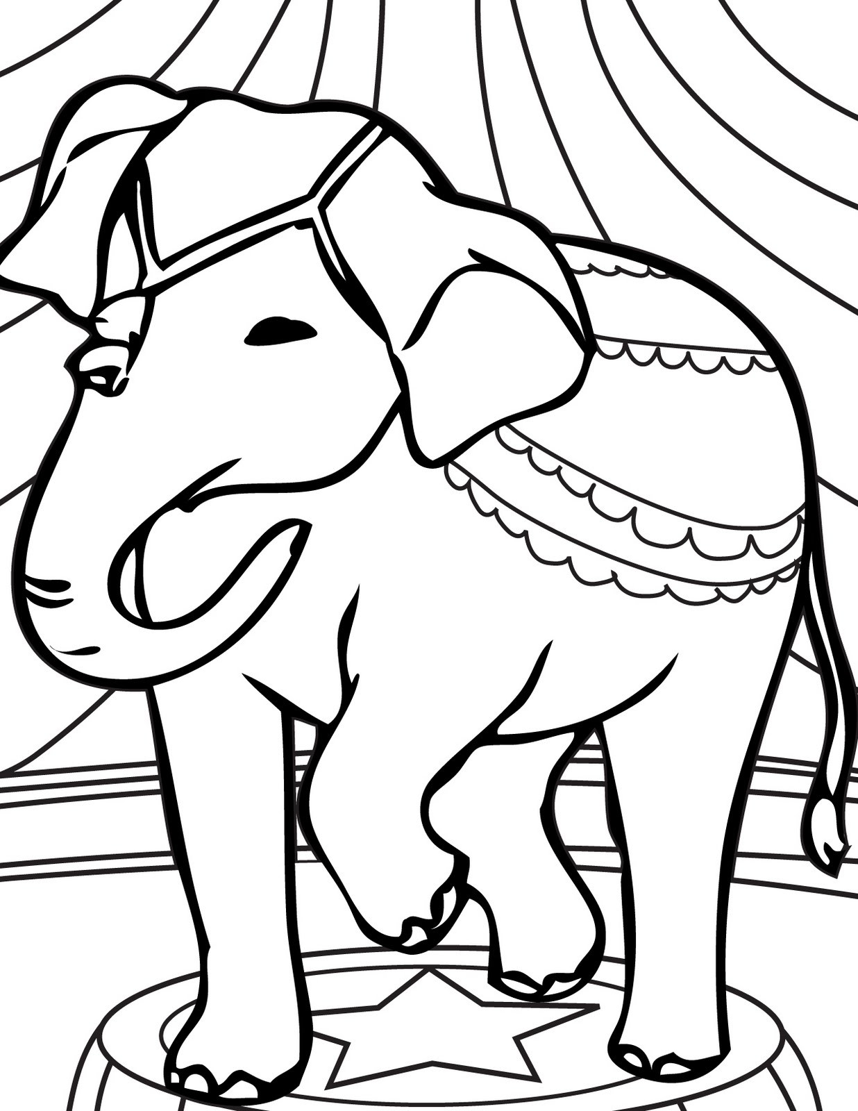 Coloring Sheet For Kids
 transmissionpress Circus Elephant Coloring Pages