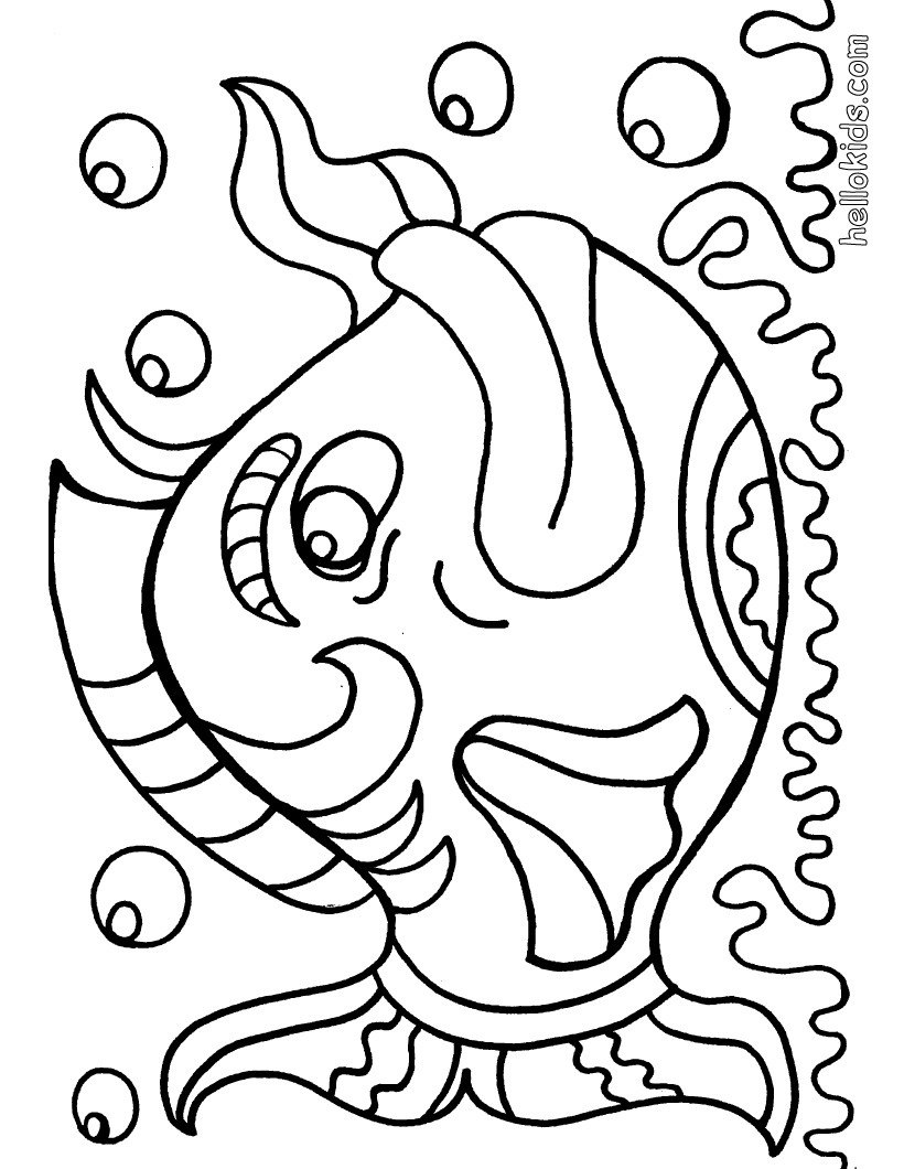 Coloring Sheet For Kids
 Free Fish Coloring Pages for Kids