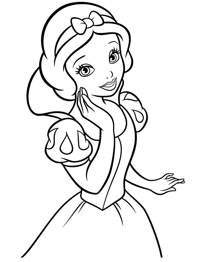 Coloring Sheets Of Girls
 Easy Snow White For Girls Coloring Page
