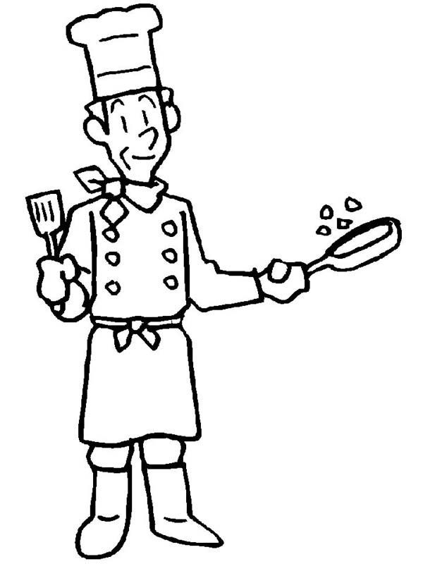 Community Helpers Coloring Pages For Toddlers
 An old cook in munity Helper Coloring Pages free