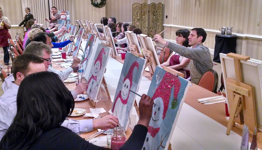 Company Holiday Party Entertainment Ideas
 Wine & Canvas Painting Party Entertainment