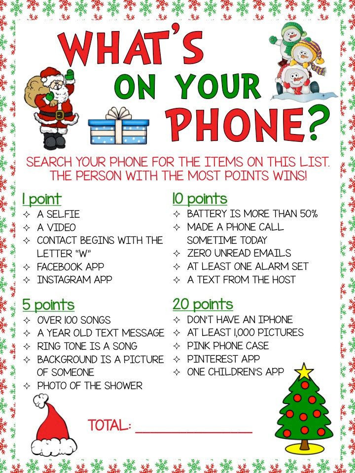 Company Holiday Party Games Ideas
 What s Your Phone Christmas Theme Game by