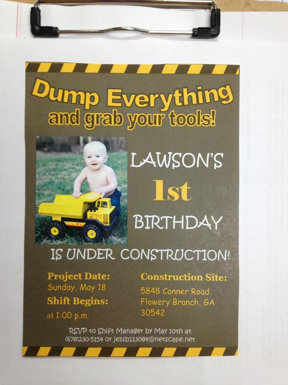 Construction Birthday Invitations
 Construction Birthday Invitation