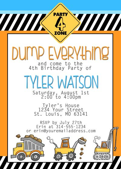 Construction Birthday Invitations
 Construction Birthday Party with FREE Printables How to